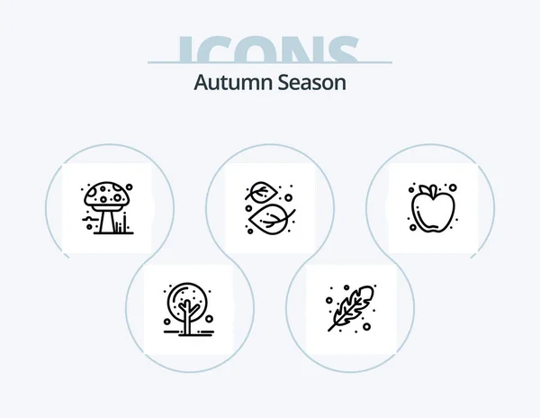 Autumn Line Icon Pack Icon Design Season Botanic Vineyard Autumn — Vector de stock