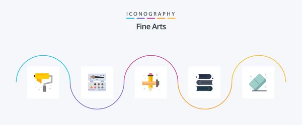 Fine Arts Flat Icon Pack Including Eraser Paint Art Arts — Vettoriale Stock