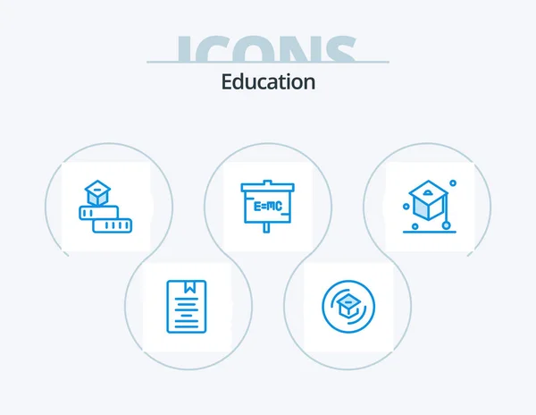 Education Blue Icon Pack Icon Design Lab Education Learning Study — Stockvektor