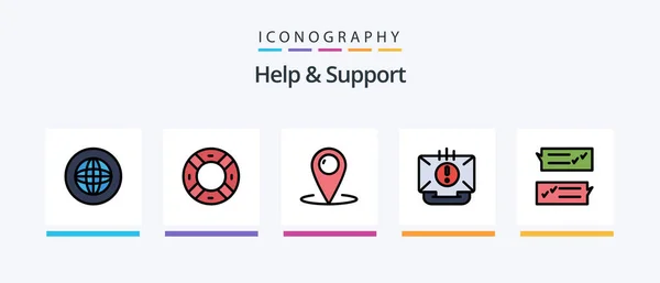 Help Support Line Filled Icon Pack Including Contact Browser Protection — Stock Vector