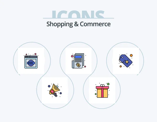 Shopping Commerce Line Filled Icon Pack Icon Design Gift Box — Stockvector