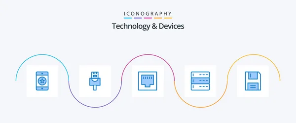 Devices Blue Icon Pack Including Floppy Disc Ethernet Devices Devices — Διανυσματικό Αρχείο