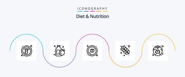 Diet Nutrition Line Icon Pack Including Vegetable Diet Diet Apple — Image vectorielle
