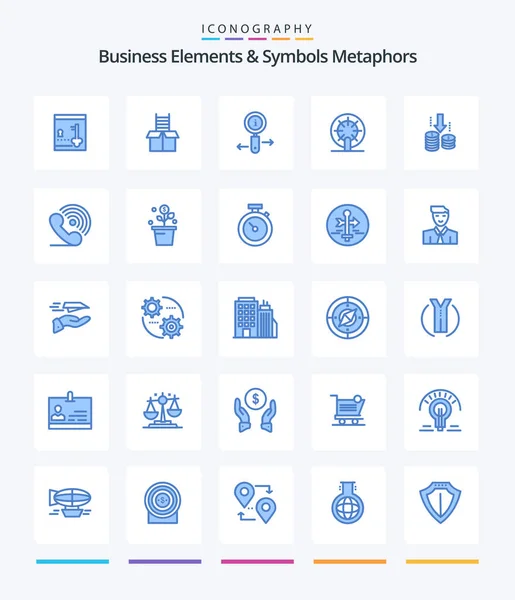 Creative Business Elements Symbols Metaphors Blue Icon Pack Transfer Ship — Stockvector