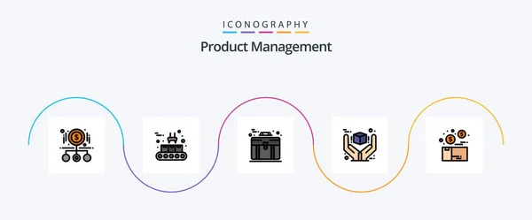 Product Management Line Filled Flat Icon Pack Including Product Great — Image vectorielle