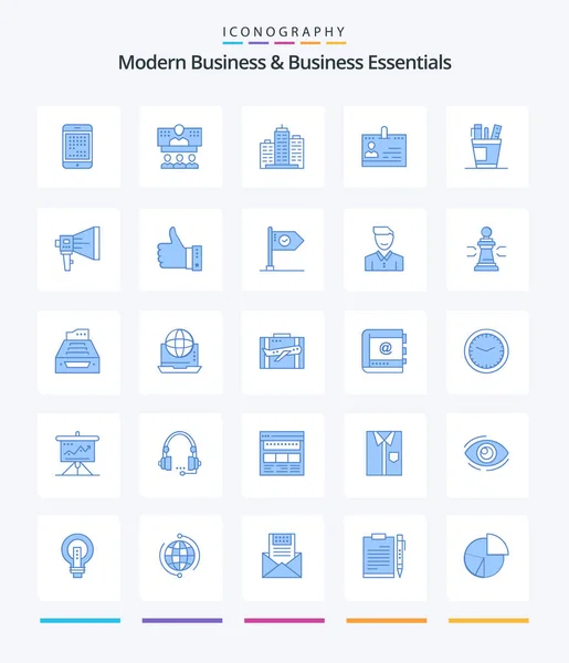 Creative Modern Business Business Essentials Blue Icon Pack Property Estate — 图库矢量图片