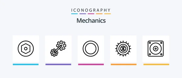 Mechanics Line Icon Pack Including Chassis Fan Shim Creative Icons — Stock Vector