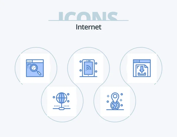 Internet Blue Icon Pack Icon Design Internet Arrows Internet Wifi — Wektor stockowy