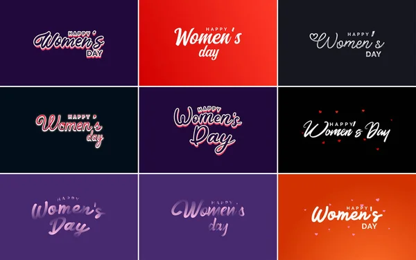 Set Cards International Women Day Logo — Vector de stock