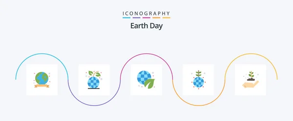 Earth Day Flat Icon Pack Including Ecology Green Earth Day — Stockvektor