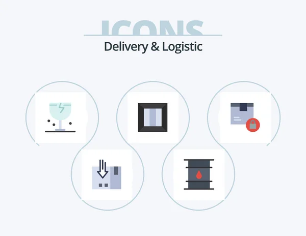 Delivery Logistic Flat Icon Pack Icon Design Delivery Box Delivery — Image vectorielle
