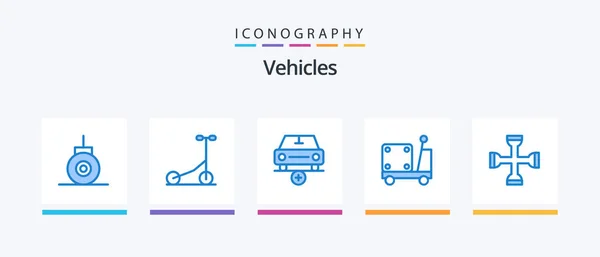 Vehicles Blue Icon Pack Including Setting Cross More Truck Logistic — Stok Vektör