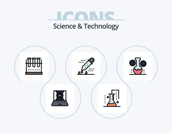 Science Technology Line Filled Icon Pack Icon Design Lab Management — Vector de stock