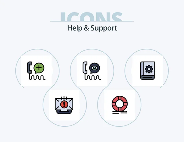 Help Support Line Filled Icon Pack Icon Design Help Contact — Stockvector
