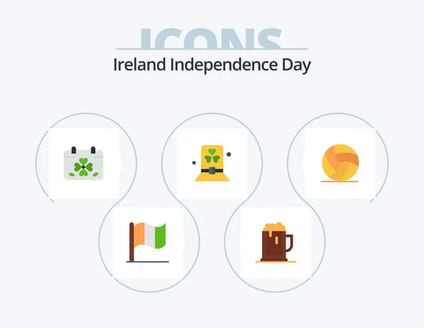 Ireland Independence Day Flat Icon Pack Icon Design Patrick Green — Stock Vector