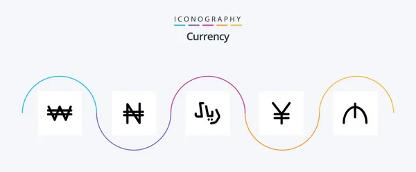 Currency Line Icon Pack Including Manat Yuan Coins — Stockový vektor