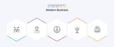 Modern Business 25 Line icon pack including hunting. employee. business. target. online consultant