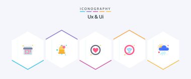 Ux And Ui 25 Flat icon pack including tool. app. app. diamond. quality