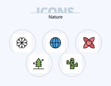 Nature Line Filled Icon Pack 5 Icon Design. . weather. garden. snowflake. water