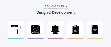 Design and Development Glyph 5 Icon Pack Including delivery. coding. development. paint. design. Creative Icons Design