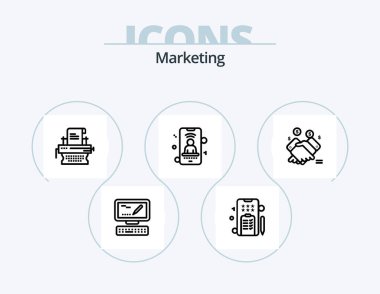 Marketing Line Icon Pack 5 Icon Design. globe. payment. marketing. marketing. bag