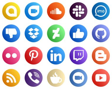 20 Minimalist Social Media Icons such as flickr. facebook. video. like and dropbox icons. Unique and high definition