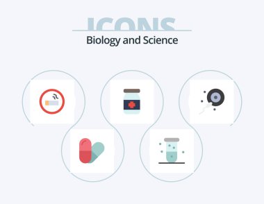 Biology Flat Icon Pack 5 Icon Design. . sperms. cigarette. fertilization. medical
