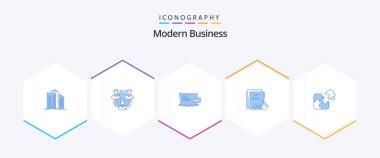Modern Business 25 Blue icon pack including online payment. computer. communication. business. structure