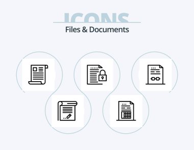 Files And Documents Line Icon Pack 5 Icon Design. document. account. contacts. plan. file