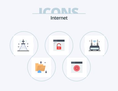 Internet Flat Icon Pack 5 Icon Design. internet. privacy. communications. internet. tower