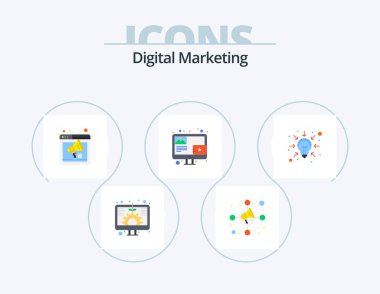 Digital Marketing Flat Icon Pack 5 Icon Design. business. content. browser. blogging. webpage