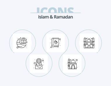 Islam And Ramadan Line Icon Pack 5 Icon Design. mosque. lantern. celebration. islam. arabian