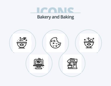 Baking Line Icon Pack 5 Icon Design. baking. food. dye. carrot. cupsakes