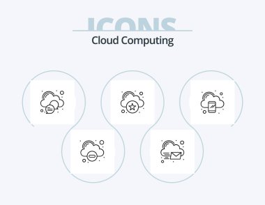 Cloud Computing Line Icon Pack 5 Icon Design. computing. android. storage. cloud