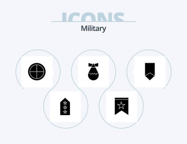 Military Glyph Icon Pack 5 Icon Design. achievement. military. star. bomb. soldier