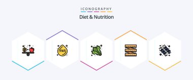 Diet And Nutrition 25 FilledLine icon pack including vitamin. protein. food. diet. measurement