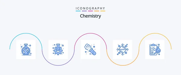 Chemistry Blue Icon Pack Including Laboratory Chemical Chemistry Clipboard Experiment — Image vectorielle