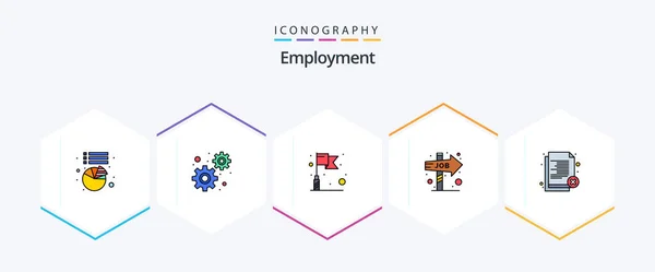 Employment Filledline Icon Pack Including Reject Office Target Employee Opportunity — Stok Vektör