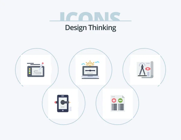 Design Thinking Flat Icon Pack Icon Design Computer File Drawing — Image vectorielle