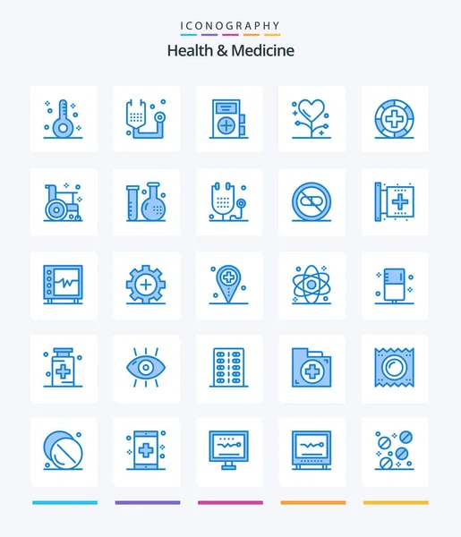 Creative Health Medicine Blue Icon Pack Heart Beat Hospital Health — Stockvektor