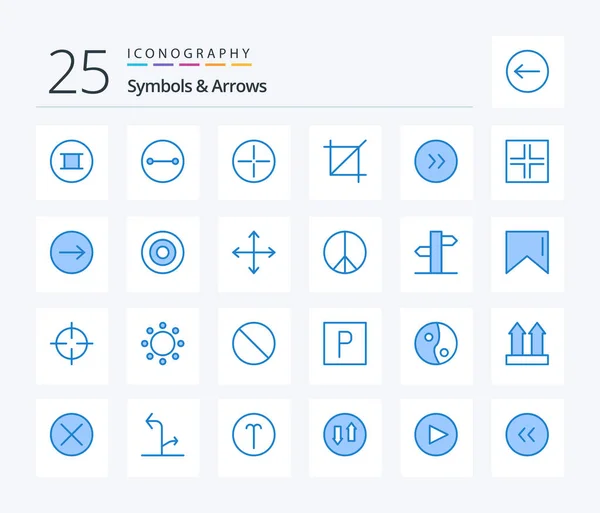 Symbols Arrows Blue Color Icon Pack Including Sign Right Circle — Vetor de Stock