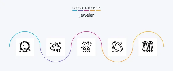 Jewellery Line Icon Pack Including Jewelry Fashion Jewelry Bangle Gold — 图库矢量图片