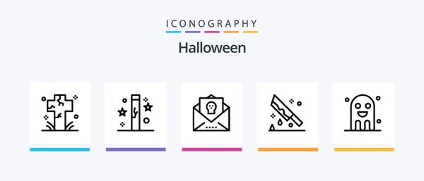 Halloween Line Icon Pack Including Puncture Doll Sweet Costume Halloween — Stockvektor