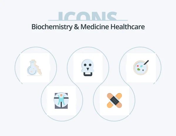 Biochemistry Medicine Healthcare Flat Icon Pack Icon Design Man Skull — Stockový vektor