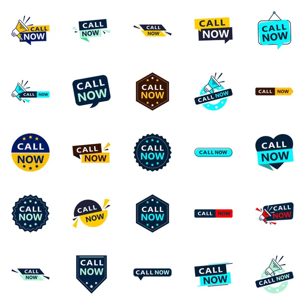 Call Now Eye Catching Typographic Banners Driving Phone Calls — Wektor stockowy