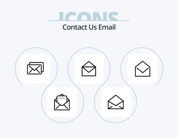 Email Line Icon Pack Icon Design Open Mail Mail Email — Wektor stockowy