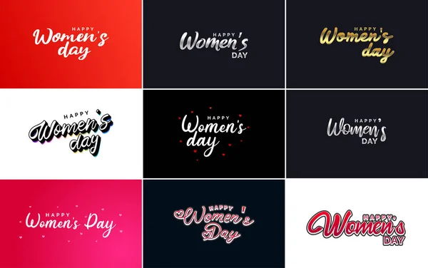 Abstract Happy Women Day Logo Love Vector Design Pink Red — Wektor stockowy