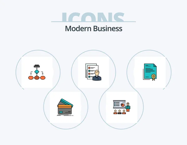 Современный Дизайн Иконок Стиле Business Line Filled Icon Pack Офис — стоковый вектор