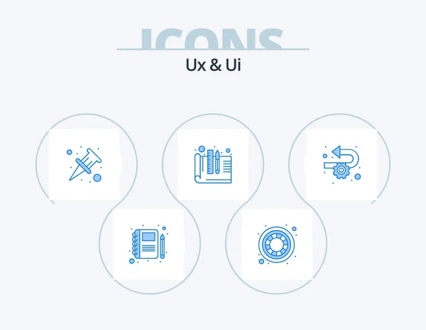 Blue Icon Pack Icon Design Implementation Pin Agile Prototyping — Archivo Imágenes Vectoriales