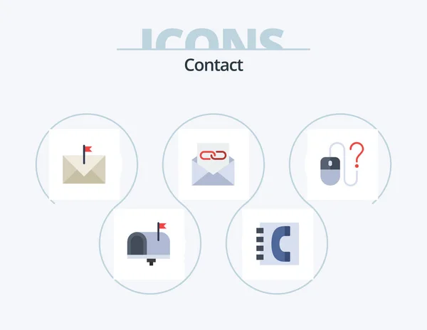 Contact Flat Icon Pack Icon Design Contact Communication Contacts Flagged — Stockový vektor